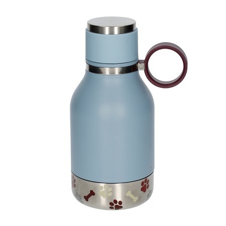 Asobu - Dog Bowl Bottle Stainless Steel Niebieska - Butelka z miską dla psa 1,1L