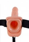 Proteza-HOLLOW STRAP-ON W BALLS 9 FLESH