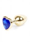 Plug-Jawellery Gold  Heart PLUG- Dark Blue