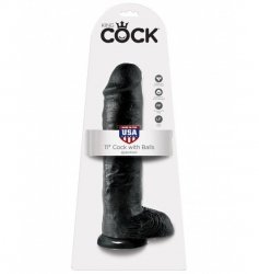 King Cock 11 Cock with Balls Black