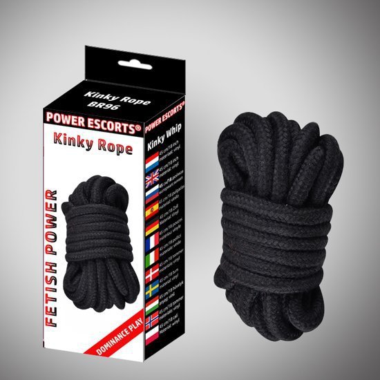 Kinky rope black soft bondage rope 5 meter