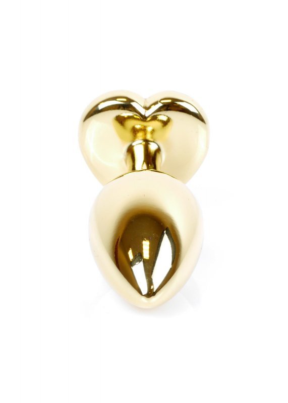 Plug-Jawellery Gold  Heart PLUG- Clear
