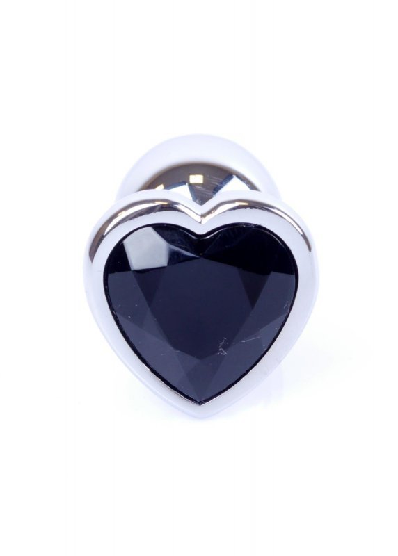 Plug-Jawellery Silver  Heart PLUG- Black