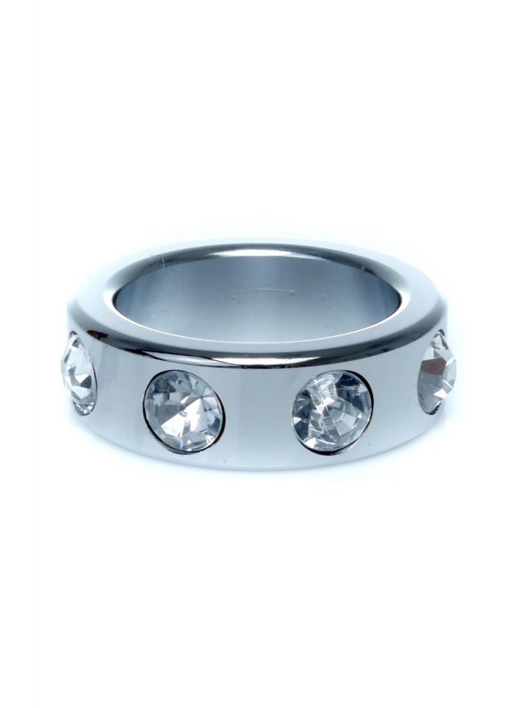 Pierścień-Metal Cock Ring with Cristal Diamonds Small