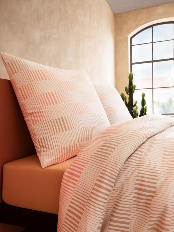 Estella pościel mako- jersey Damian apricot 6541 155x200