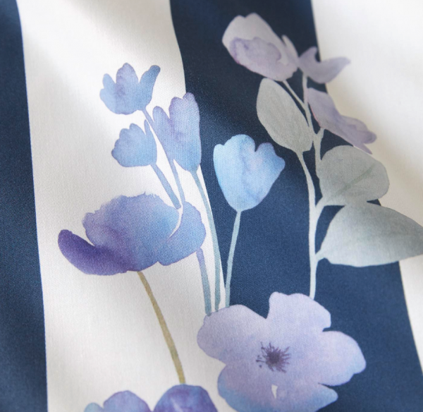 Elegante pościel mako bawełna Flowerstripe marine 24577 240x220