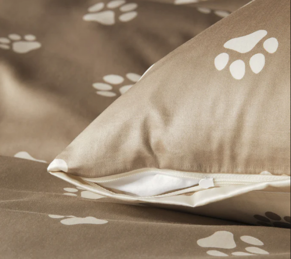 Elegante pościel mako bawełna Paws natur/beige 24541 200x220