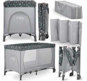 Łóżeczko turystyczne MOMI szare 