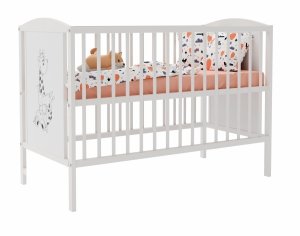 Łóżeczko BAJKA BIAŁA b/sz żyrafa