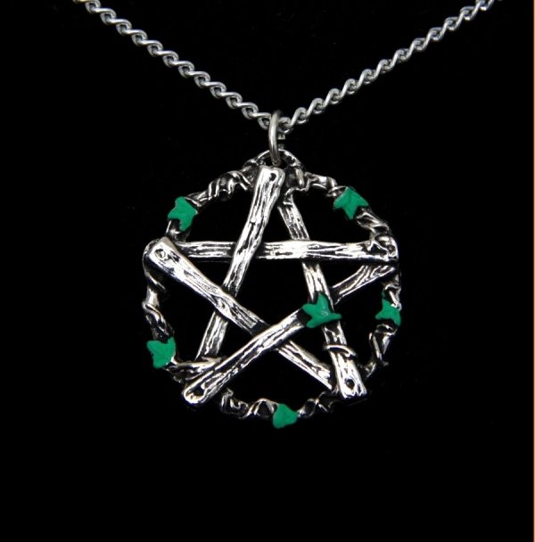 naszyjnik Pentagram Pana pentakl z listkami - magiczna biżuteria, talizman: Ochrona przed oszustwami