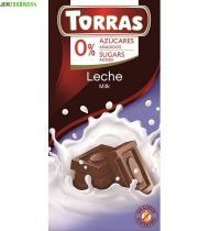 CZEKOLADA MLECZNA  BEZ CUKRU I GLUTENU TORRAS 75 g