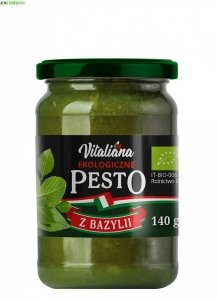 WŁOSKIE PESTO Z BAZYLII BAZYLIOWE BIO VITALIANA 140 G