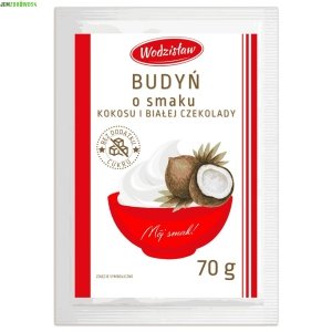 BUDYŃ KOKOSOWY - KOKOS - BIAŁA CZEKOLADA BEZ CUKRU Z ERYTRYTOLEM VITALLY FOOD 70 g