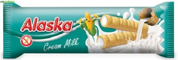 RURKI KUKURYDZIANE Z KREMEM MLECZNYM BEZGLUTENOWE ALASKA 18 g