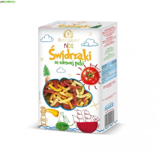 Makaron dla dzieci Świderek nr 1 pięciosmakowy Bartolini Kids 250 g