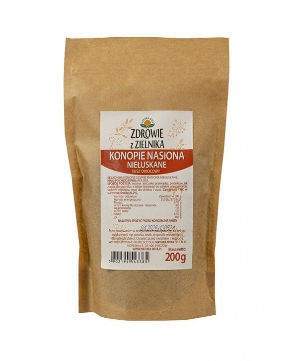 Nasiona Konopi Niełuskane 200g