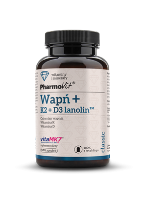 Wapń + K2 + D3 lanolin™ 120 kapsułek