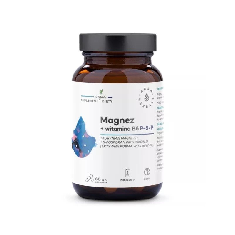 Magnez + Witamina B6 P-5-P 60 kapsułek