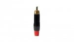 Wtyk RCA metalowy RCAMR, czarno-czerwony LIN000014 /5szt./