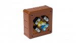 Puszka natynkowa z zaciskami 12 wlotów VIPLAST VP-41 BRĄZOWA IP55 98x98x42mm 041-52