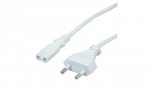 VALUE Kabel zasilający Euro z płaską wtyczką do C7, 2-biegunowy, biały, 1 m