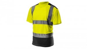 T-shirt ostrzegawczy, ciemny dół, żółty, rozmiar M 81-730-M