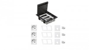 KONTAKT SIMON FLOOR BOX puszka podłogowa 3x gniazdo pojedyncze z/u + 3x gniazdo RJ45 kat. 6 nieekranowane do podłóg technicznych
