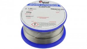 CYNEL UNIPRESS Cyna 1,00mm 250g Sn60Pb40 SW26/3/2.5 spoiwo lutownicze PROFESSIONAL