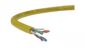 Kabel UTP kat.5e U/UTP 4x2x0,48 linka żółta Alantec /100m/
