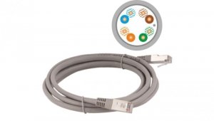 Patch-cord F/UTP kat.5e PVC 5.0m szary KKF5SZA5.0