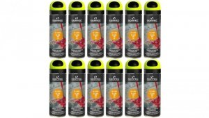 Farba geodezyjna do znakowania spray żółta 12 sztuk SOPPEC Fluo T.P.