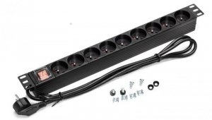 Listwa zasilająca RACK 19 1U 9 gniazd z wyłącznikiem 1,8m
