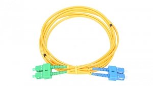 Patchcord PVC, Jednomodowy, Duplex, G652D, 3mm, 0,5m Extralink SC/UPC-SC/APC