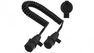 Przewód spiralny QLY-s kabel do naczepy zakończony plastikowymi wtykami 7-pin typu N 24V 4m
