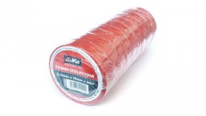 Taśma izolacyjna z PVC 0,13mm/19mm/20m CZERWONA (10 szt.)