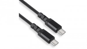 Kabel 2 x USB-C 15W Maclean, wspierający QC 3.0, przesył danych, 3A, , czarny, dł. 1m, MCE493