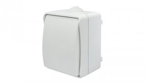 Łącznik pojedynczy uniwersalny natynkowy z klapką Aqua Plus IP44 biały 40220
