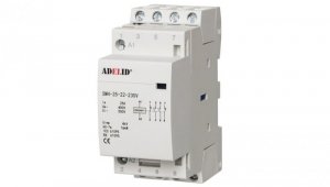 Stycznik modułowy cewka 25A 230V AC 2xNO TH35 ADELID