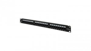Patch panel RACK 19 kat.6 24p UTP z półką 1U czarny Alantec