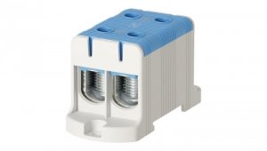 Blok rozdzielczy odgałęźny 2-polowy Al/Cu 16-95mm2 (max. 95mm2) na szynę TH35 niebieski FJ-E95/2/B HEDO