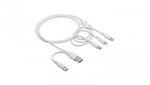 Kabel USB Akyga AK-USB-52 USB A + USB type C / micro USB B (m) + USB type C (m) + Lightning (m) 1.2m