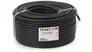 Przewód koncentryczny żelowany 75ohm TRISET-11 PE 1,63/7,2/10,2 Cu Triset 100m