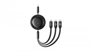 Kabel Baseus Free2Draw CB000084 zwijany USB-C - Lightning / USB-C / micro USB 100W 1.1m - czarny