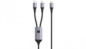 Kabel USB-C 100W PD QC PPS podwójny 2x USB-C do ładowania ICOC MU2C-2C100W /1.5 m/