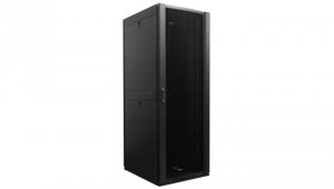 Szafa stojąca RACK 19 42U 750x800mm perforowana serwerowa czarna 1500kg NEKU + wyposażenie