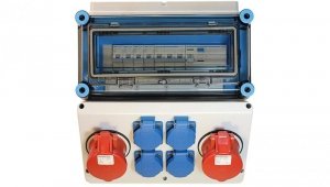 Rozdzielnica gniazdowa 1x16A 1x32A 400V, 4x16A 230V IP65 Mi-GN/Z 400002 HENSEL