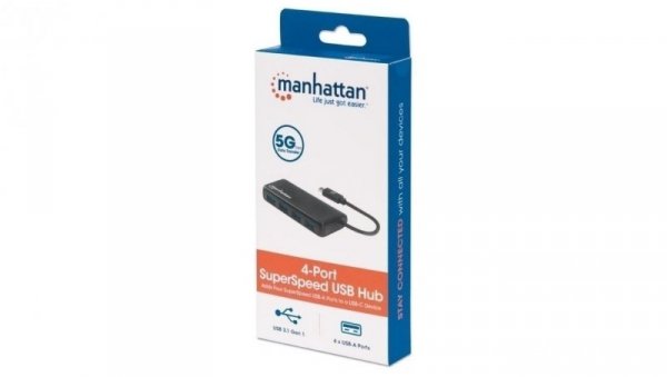 Hub USB 3.2 Gen1 4x USB-A na złączu USB-C 5Gbps 164924