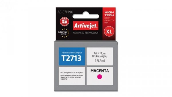 Tusz Activejet AE-27MNX (zamiennik Epson 27XL T2713 Supreme 18 ml czerwony)