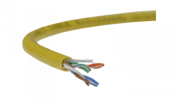 Kabel UTP kat.5e U/UTP 4x2x0,48 linka żółta Alantec /100m/