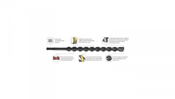 Wiertło do betonu K2 z uchwytem SDS-plus ø6x100/160 mm